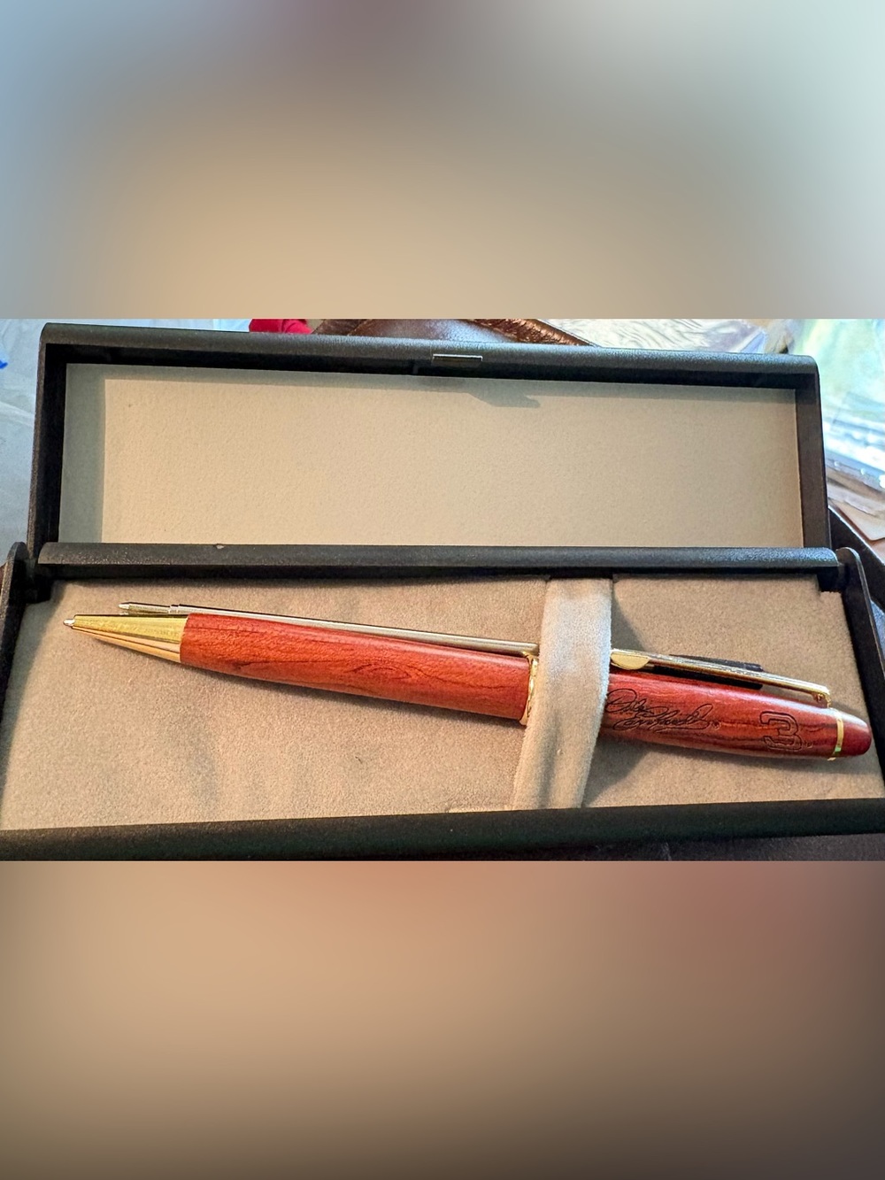 Dale Earnhardt NASCAR Wood Twist Ballpoint Pen w/extra cartridge, Vintage, NWOT